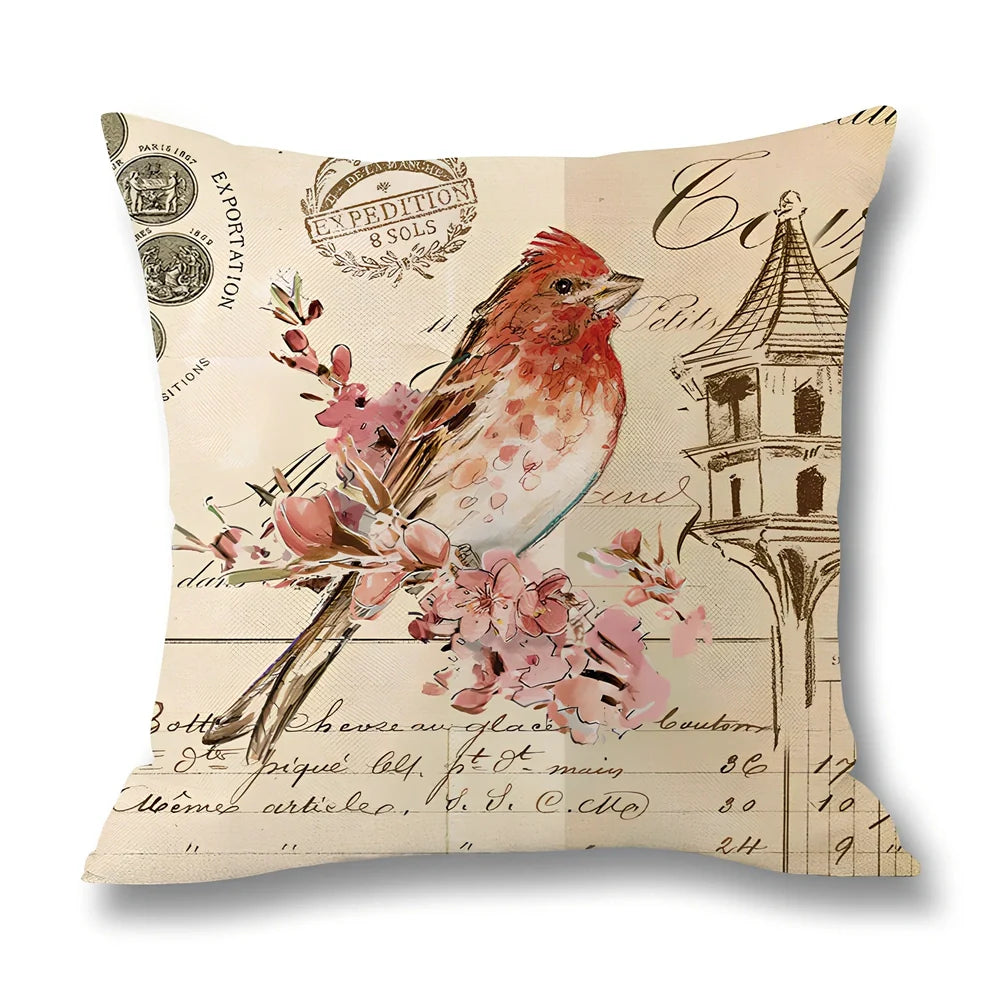 45x45cm printed linen throw pillow cover with temperature regulating properties