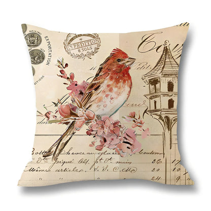 45x45cm printed linen throw pillow cover with temperature regulating properties