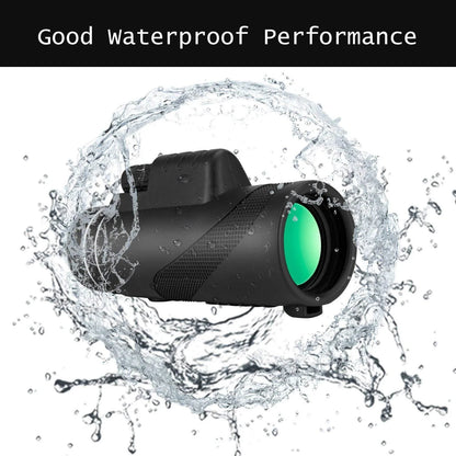 Black HD 40x60 monocular telescope with 60mm objective lens on a table.