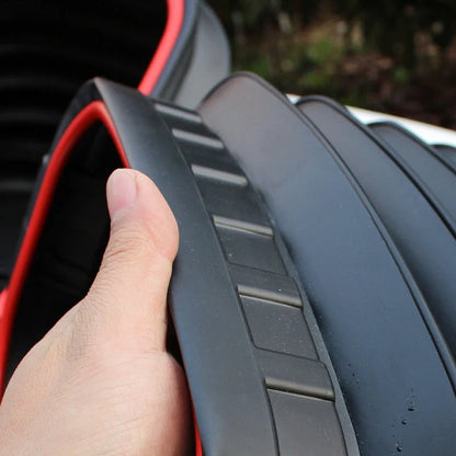 Vehicle-mounted retractable fishing car washing bucket in black and red