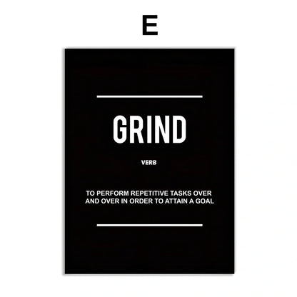 Frameless canvas wall art with inspirational quotes in various sizes from 15cm to 90cm