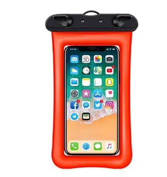 Double airbag mobile phone waterproof bag in various colours with 45cm rope and ABS switch