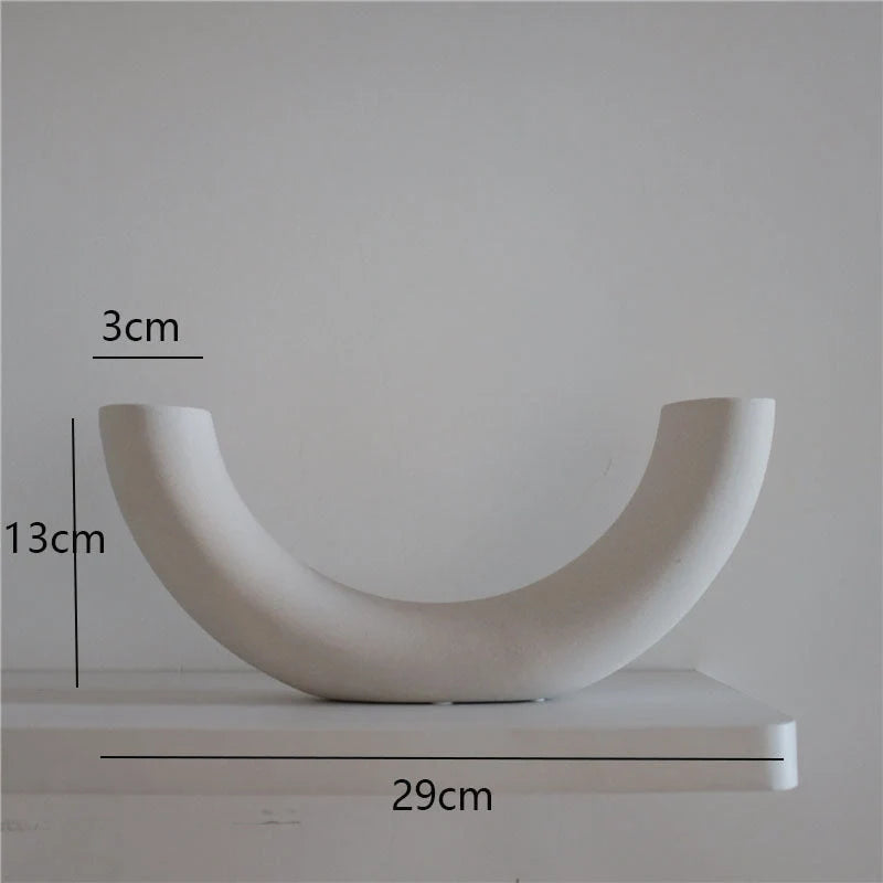 Minimalist ceramic vase set for modern home decor with rough texture