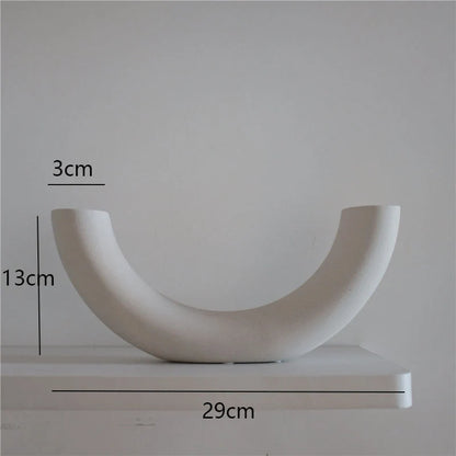 Minimalist ceramic vase set for modern home decor with rough texture