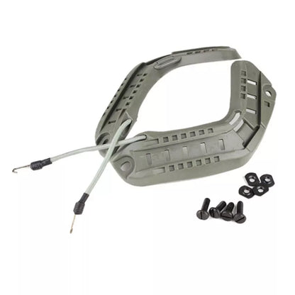 Quick helmet accessories in ABS plastic, available in mud color, black, army green, and grey