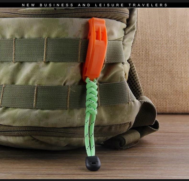 Fire Survival Whistle with dual-frequency sound emission for emergency signaling