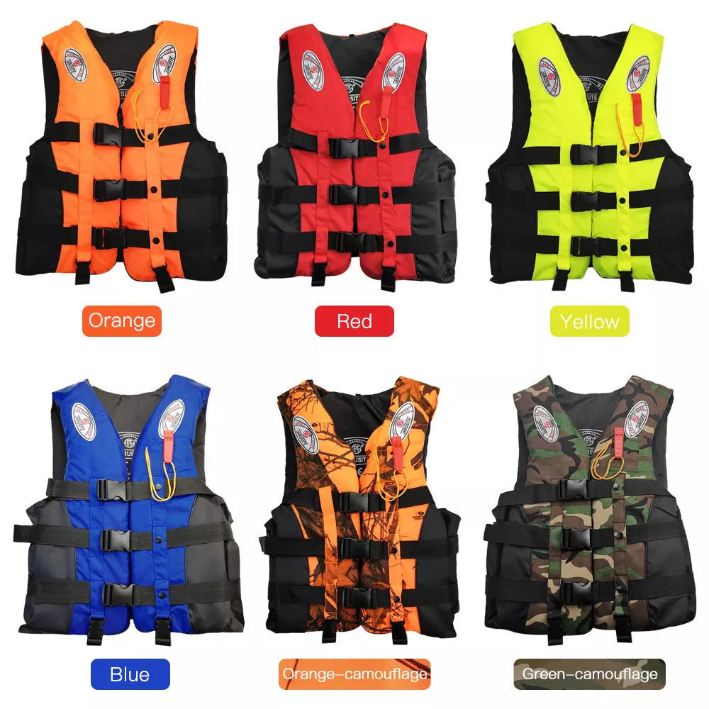 Child's life jacket with EPE foam buoyancy, reflective pads, and survival whistle