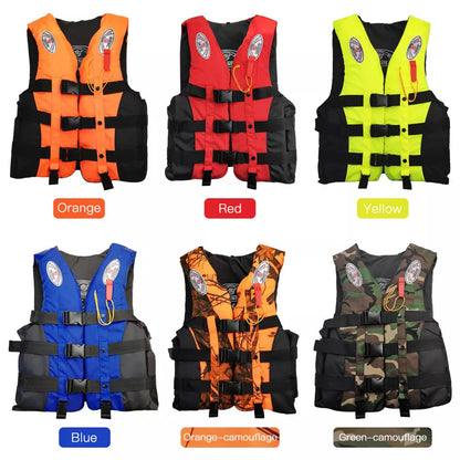 Child's life jacket with EPE foam buoyancy, reflective pads, and survival whistle