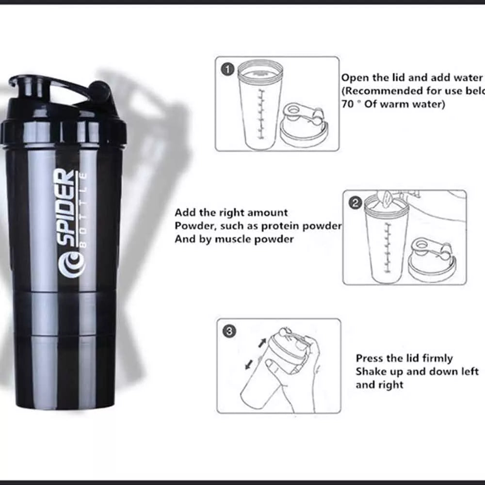 Three-layer combination shake cup in various colors with snap-on filter