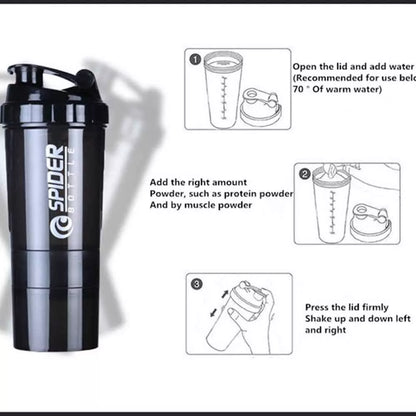 Three-layer combination shake cup in various colors with snap-on filter