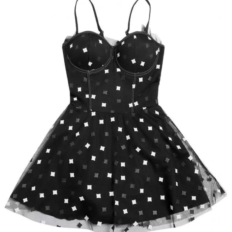 One-piece swimwear in white and black, made from 100% polypropylene for water resistance