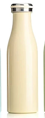 Milk vacuum water bottle in blue, 350ml size with 304 stainless steel insulation and silicone seal, 17cm tall