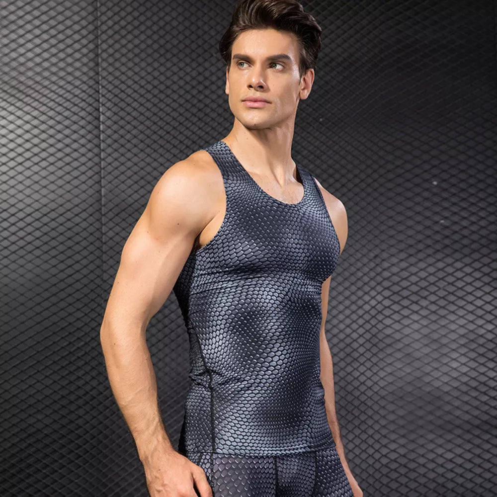 Men's Sports Vest in Polyester Fiber, available in multiple colors and sizes