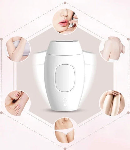 Powerful laser hair removal system with adjustable intensity levels, skin sensor, and versatile usage for face, bikini, underarms, and more