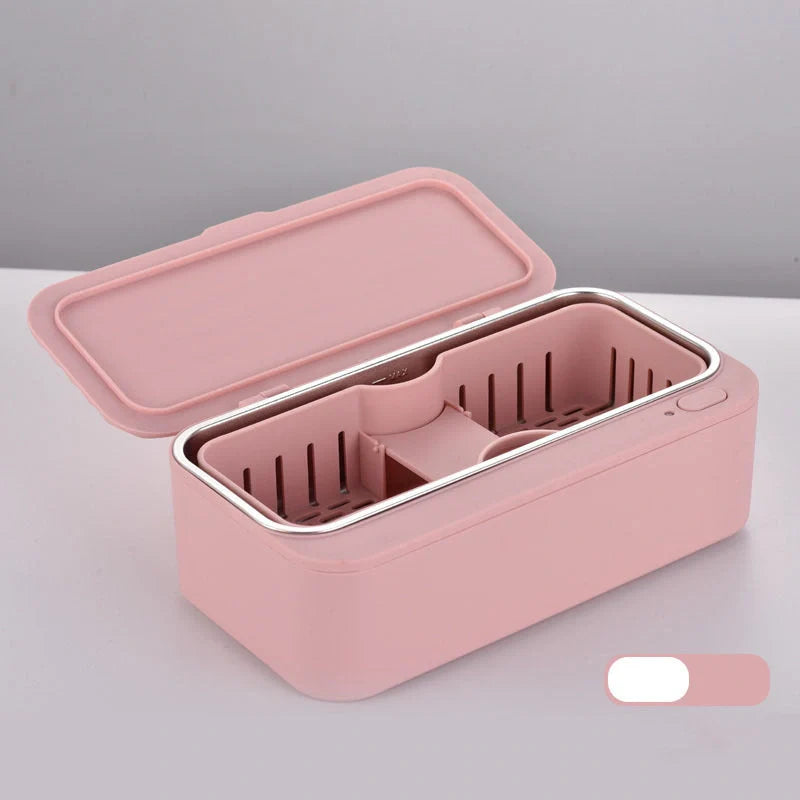 EraClean Ultrasonic Cleaning Machine in Snow Mountain White, Peach Powder, and Lime Green