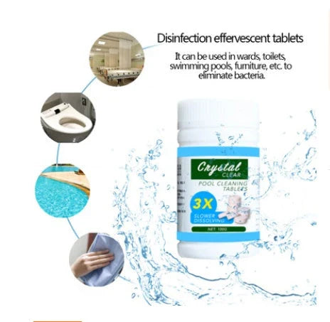 Premium effervescent pool purifier tablets that enhance water clarity and prevent algae growth in swimming pools