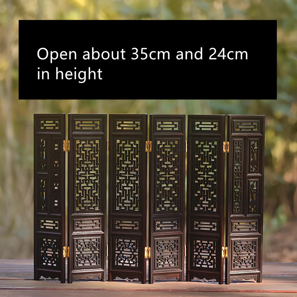 Red rosewood miniature Chinese furniture model with traditional carved details and mahogany construction