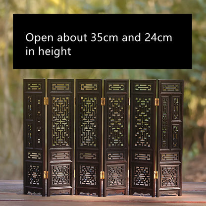 Red rosewood miniature Chinese furniture model with traditional carved details and mahogany construction