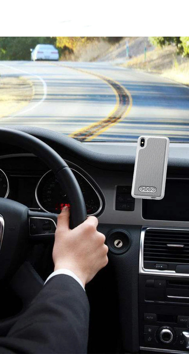 3-in-1 Bluetooth Speaker Phone Case for iPhone with emergency charging feature