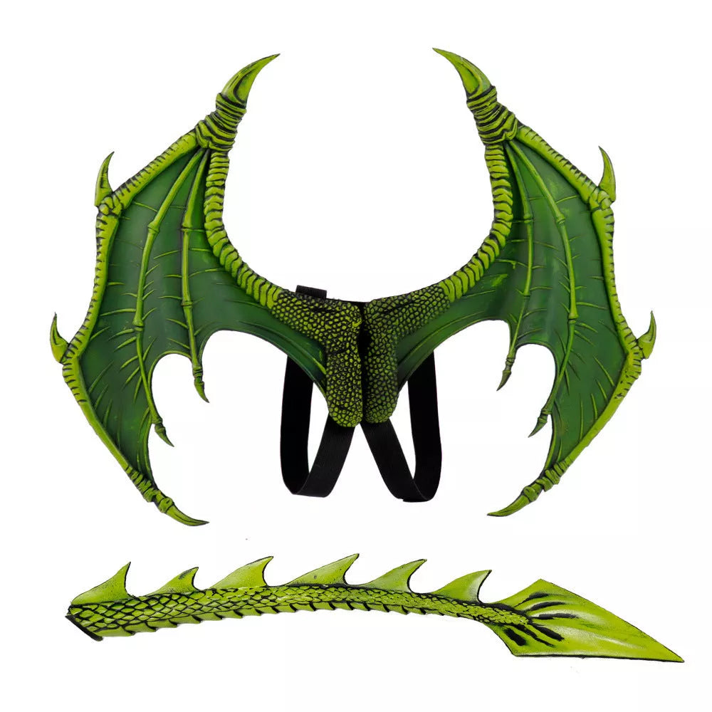 Halloween Dragon Wings Toy in green, red, blue, and black for costume parties