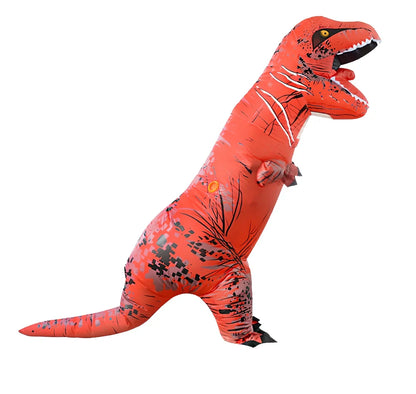 Jurassic World inflatable T-Rex costume standing 2.2m tall with battery fan and complete accessory set