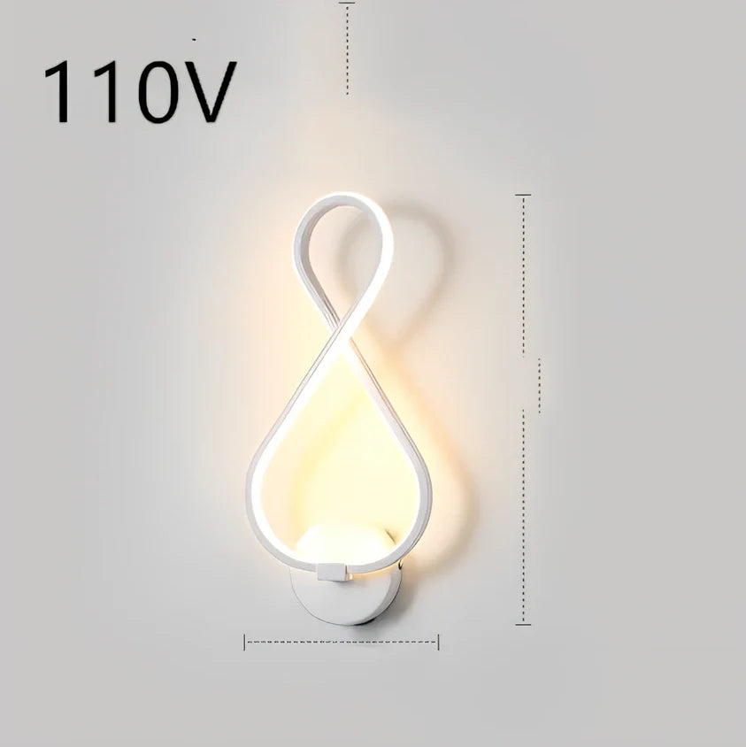 Nordic minimalist LED wall lamp in black with silicone shade, 220V for bedroom bedside use, 30000-hour lifespan