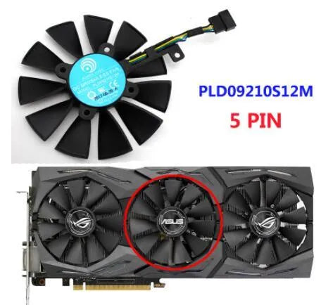 Power Logic 87mm graphics card cooling fan for ASUS ROG Strix GPUs with 4-pin connector