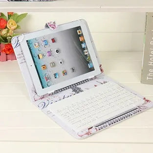 Wireless Bluetooth keyboard protective case showing 25mm slim profile with keyboard integrated