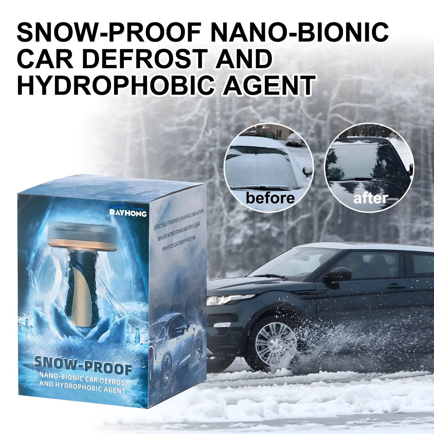 Hydrophobic nano coating car snow brush with PE construction for winter vehicle cleaning