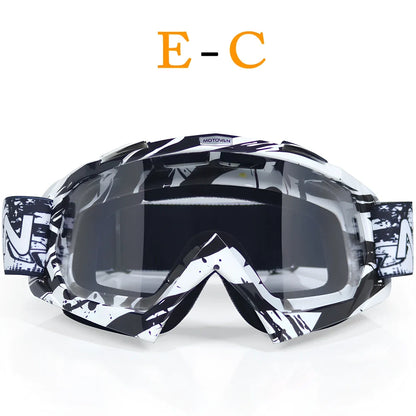 Interchangeable lens riding goggles with ABS frame and multiple colour options for off-road cycling