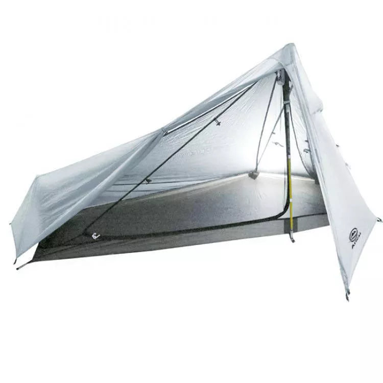 Single-side silicone-coated single-person rodless tent for outdoor camping