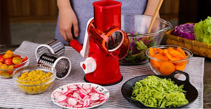 Spiralizer 3-Blade Vegetable Slicer with transparent barrel, 26cm x 12.7cm x 24cm, blue green or red