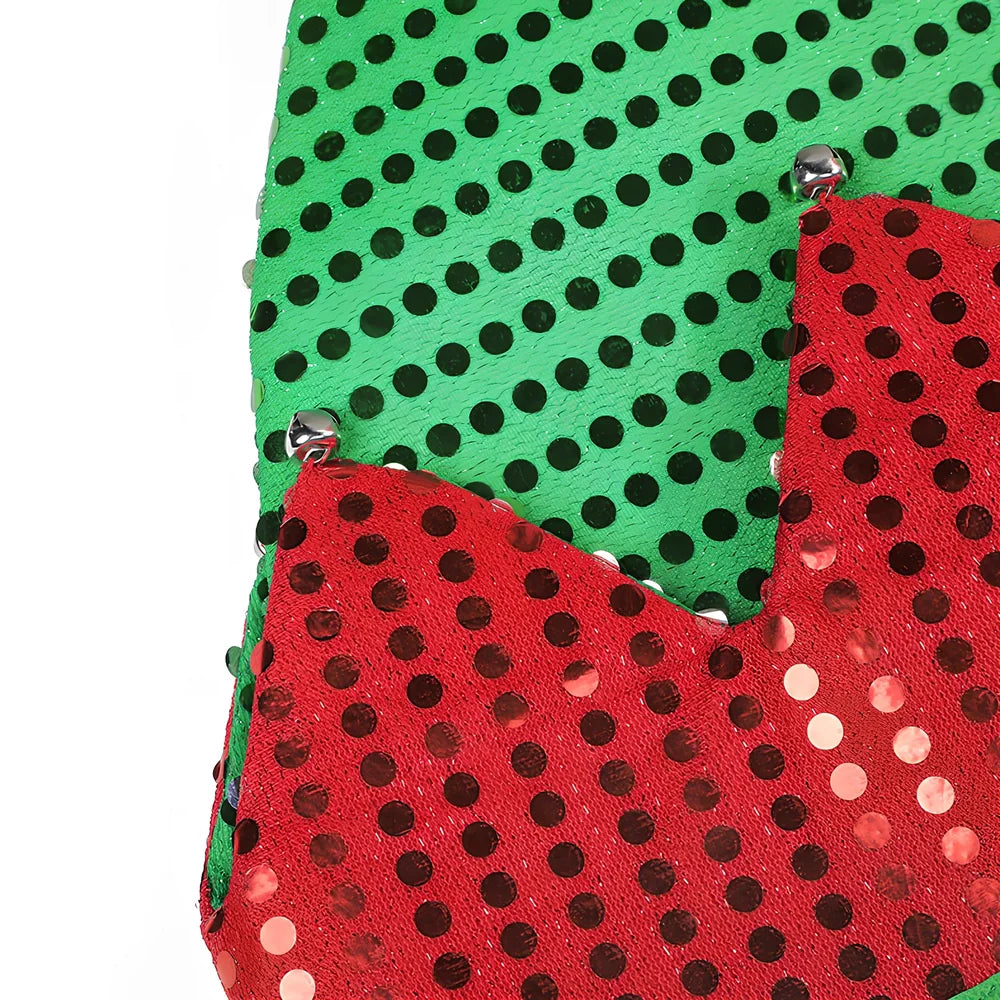 Red and green Christmas hat with 29.5cm circumference made from non-woven fabric