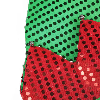 Red and green Christmas hat with 29.5cm circumference made from non-woven fabric