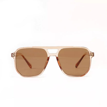 Square double beam black sunglasses for women with UV400 protection in various colors