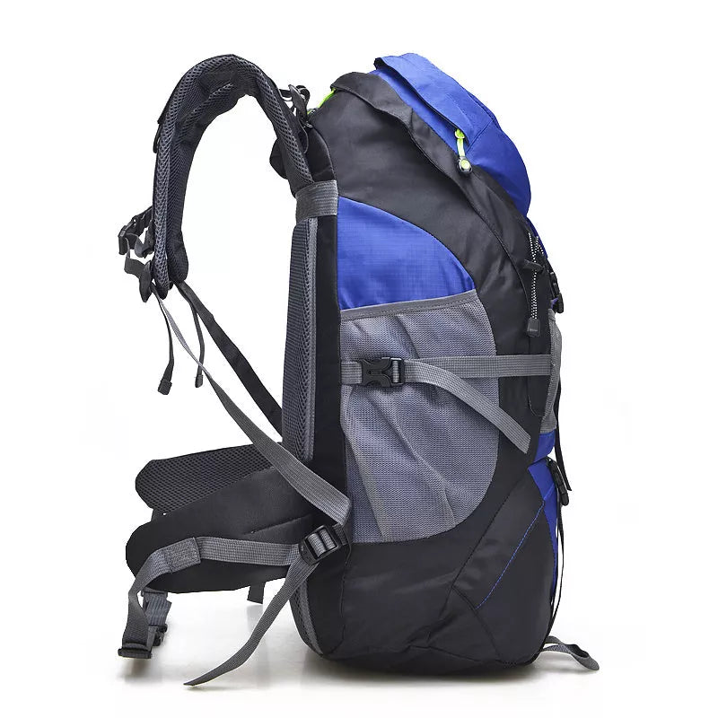 Outdoor foldable backpack in various colors with 50L capacity and waterproof design