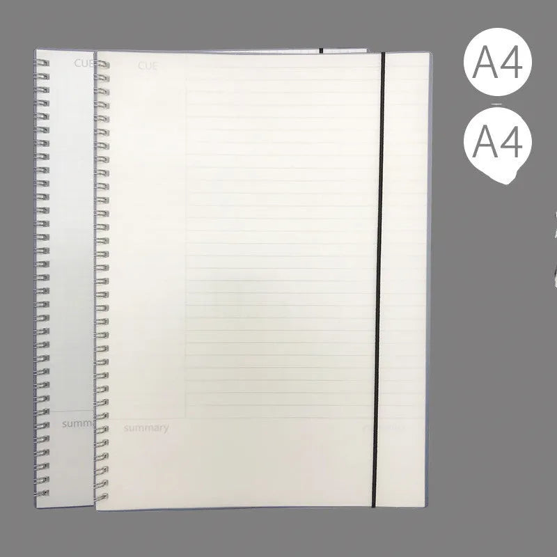 A4 hard PP notebook sub-notepad in simple style, available in A4 A5 B5 with grid lined or lattice pages