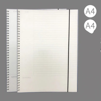 A4 hard PP notebook sub-notepad in simple style, available in A4 A5 B5 with grid lined or lattice pages