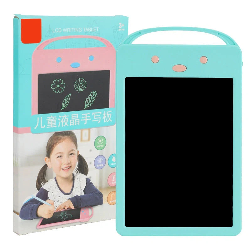 Children's LCD writing board in pink and blue with one-click clear and light options