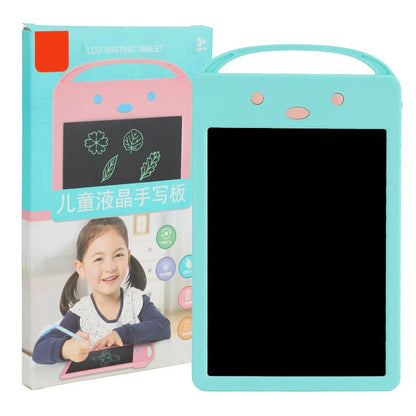 Children's LCD writing board in pink and blue with one-click clear and light options