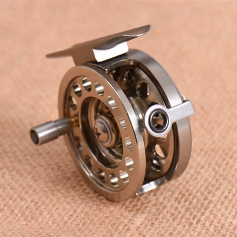 Front Round Rock Rod Wheel - Lightweight aluminum fishing reel with brake handle