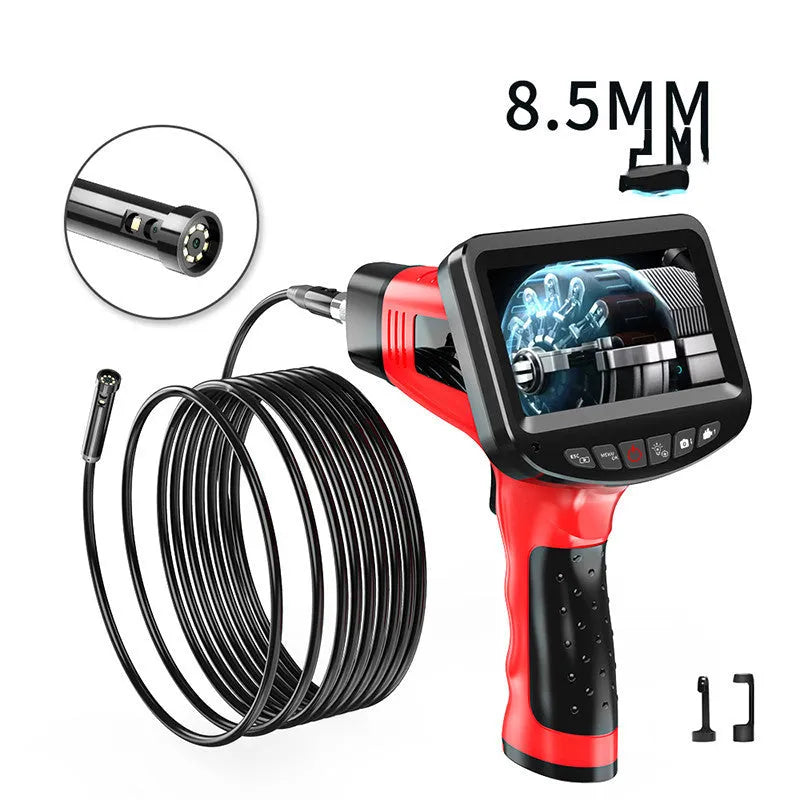 8.5mm dual-lens endoscope camera with hard wire cable and memory card for industrial inspections