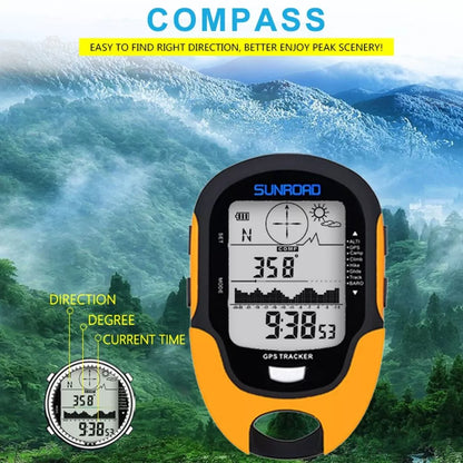Yellow Outdoor Navigation Altimeter with air pressure display and electronic compass