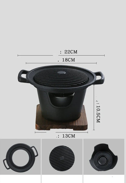 Compact non-stick barbecue grill with electrophoresis coating, 0.6kg weight, 500ml fuel capacity