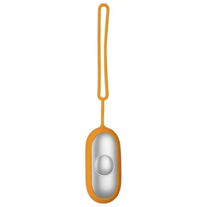 Hand-held micro-current sleep aid device in grey, green, and orange colour options