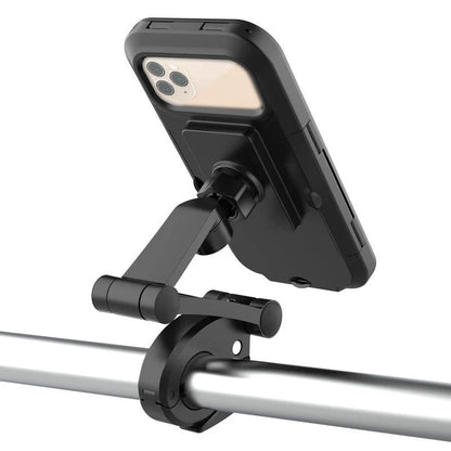 360 Rotatable Waterproof Bike Phone Holder with Non-slip Clip on handlebar