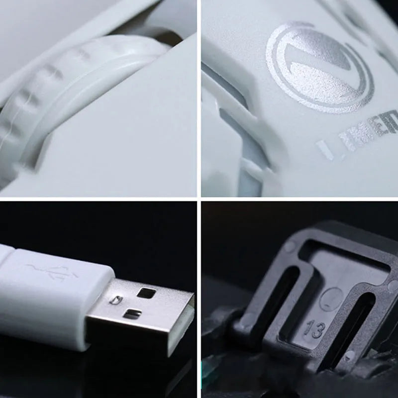 GTX300 white gaming keyboard and mouse set with colour backlighting on desk