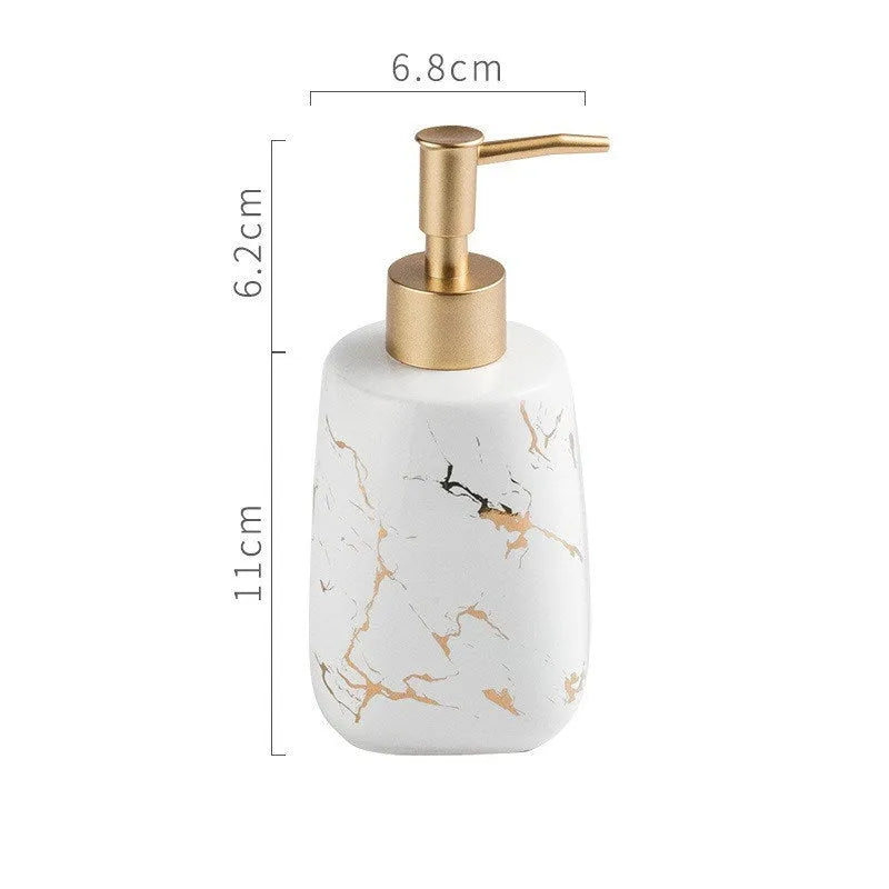 Ceramic bathroom wash set in porcelain with decal decoration, available in black, blue or white colours