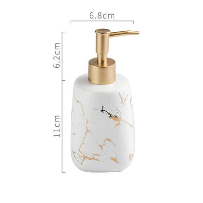 Ceramic bathroom wash set in porcelain with decal decoration, available in black, blue or white colours