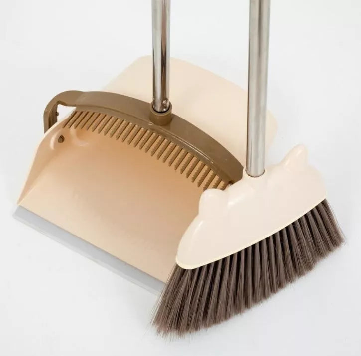 Two-in-one windproof broom and wiper set for efficient home cleaning